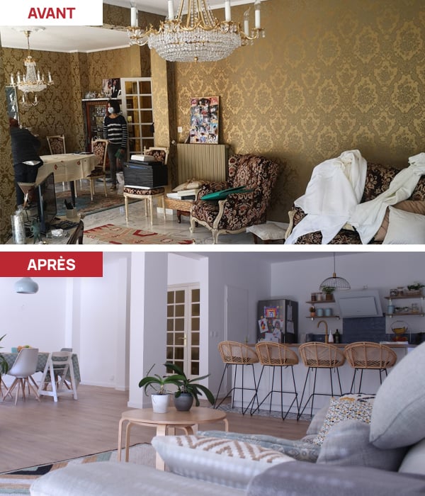 AVANT/APRÈS Avant / après : rénovation complète d’un séjour